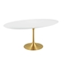 Lippa 78" Oval Wood Dining Table - Gold White - MOD4668