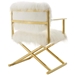 Action Pure White Cashmere Accent Director's Chair - Gold White - MOD4683