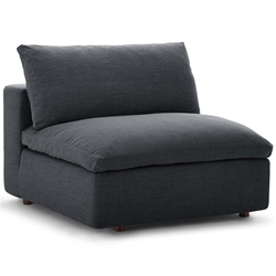 Commix Down Filled Overstuffed Armless Chair - Gray 