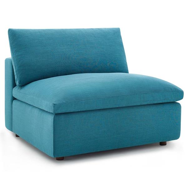 Commix Down Filled Overstuffed Armless Chair - Teal 