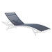 Glimpse Outdoor Patio Mesh Chaise Lounge Chair - White Navy - MOD4709