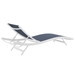 Glimpse Outdoor Patio Mesh Chaise Lounge Chair - White Navy - MOD4709