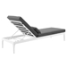 Perspective Cushion Outdoor Patio Chaise Lounge Chair - White Charcoal - MOD4711