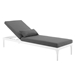 Perspective Cushion Outdoor Patio Chaise Lounge Chair - White Charcoal - MOD4711