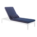 Perspective Cushion Outdoor Patio Chaise Lounge Chair - White Striped Navy - MOD4716