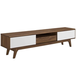 Envision 70" Media Console Wood TV Stand - Walnut White 