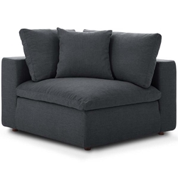 Commix Down Filled Overstuffed Corner Chair - Gray 