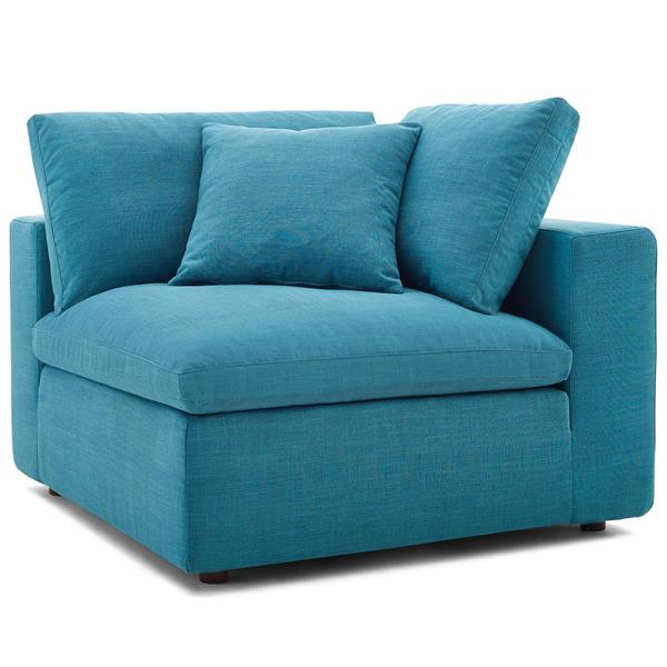 Commix Down Filled Overstuffed Corner Chair - Teal 