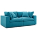 Commix Down Filled Overstuffed 2 Piece Sectional Sofa Set - Teal - MOD4821
