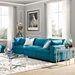Commix Down Filled Overstuffed 3 Piece Sectional Sofa Set - Teal - MOD4826