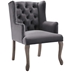 Realm French Vintage Dining Performance Velvet Armchair - Gray