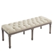 Province French Vintage Upholstered Fabric Bench - Beige - MOD4883