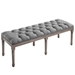 Province French Vintage Upholstered Fabric Bench - Light Gray - MOD4885