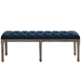 Province French Vintage Upholstered Fabric Bench - Navy - MOD4886