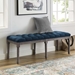 Province French Vintage Upholstered Fabric Bench - Navy - MOD4886