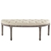Esteem Vintage French Upholstered Fabric Semi-Circle Bench - Beige - MOD4887