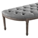 Esteem Vintage French Upholstered Fabric Semi-Circle Bench - Light Gray - MOD4889
