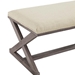 Province Vintage French X-Brace Upholstered Fabric Bench - Beige - MOD4895