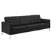 Loft Tufted Upholstered Faux Leather Sofa - Silver Black - MOD4927