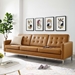 Loft Tufted Upholstered Faux Leather Sofa - Silver Tan - MOD4930