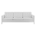 Loft Tufted Upholstered Faux Leather Sofa - Silver White - MOD4931