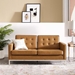 Loft Tufted Upholstered Faux Leather Loveseat - Silver Tan - MOD4938
