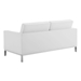 Loft Tufted Upholstered Faux Leather Loveseat - Silver White - MOD4939