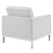 Loft Tufted Upholstered Faux Leather Armchair - Silver White - MOD4947
