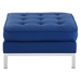 Loft Tufted Upholstered Faux Leather Ottoman - Silver Navy - MOD4953