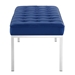 Loft Tufted Large Upholstered Faux Leather Bench - Silver Navy - MOD4961