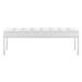 Loft Tufted Large Upholstered Faux Leather Bench - Silver White - MOD4963