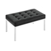Loft Tufted Medium Upholstered Faux Leather Bench - Silver Black - MOD4967