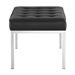 Loft Tufted Medium Upholstered Faux Leather Bench - Silver Black - MOD4967