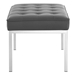 Loft Tufted Medium Upholstered Faux Leather Bench - Silver Gray - MOD4968