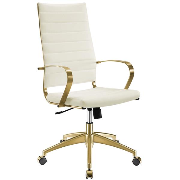 Jive Gold Stainless Steel Highback Office Chair - Gold White 