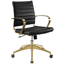 Jive Gold Stainless Steel Midback Office Chair - Gold Black 