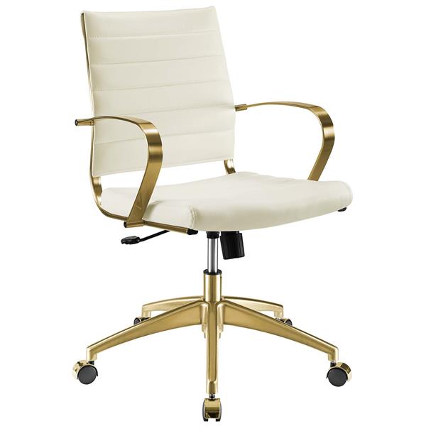 Jive Gold Stainless Steel Midback Office Chair - Gold White 