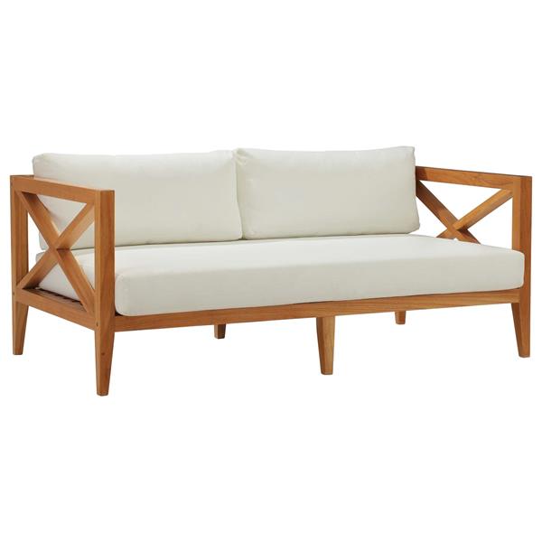Northlake Outdoor Patio Premium Grade A Teak Wood Sofa - Natural White 
