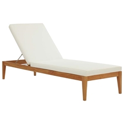 Northlake Outdoor Patio Premium Grade A Teak Wood Chaise Lounge - Natural White 