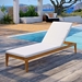 Northlake Outdoor Patio Premium Grade A Teak Wood Chaise Lounge - Natural White - MOD5037