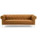 Idyll Tufted Button Upholstered Leather Chesterfield Sofa - Tan - MOD5057