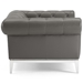 Idyll Tufted Button Upholstered Leather Chesterfield Armchair - Gray - MOD5060