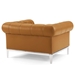 Idyll Tufted Button Upholstered Leather Chesterfield Armchair - Tan - MOD5061