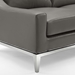 Harness 83.5" Stainless Steel Base Leather Sofa - Gray - MOD5062