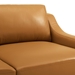 Harness 83.5" Stainless Steel Base Leather Sofa - Tan - MOD5063