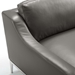 Harness Stainless Steel Base Leather Armchair - Gray - MOD5066