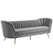 Opportunity Vertical Channel Tufted Curved Performance Velvet Sofa - Gray - MOD5071