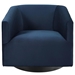 Twist Accent Lounge Performance Velvet Swivel Chair - Midnight Blue - MOD5081