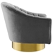 Buoyant Vertical Channel Tufted Accent Lounge Performance Velvet Swivel Chair - Gray - MOD5091