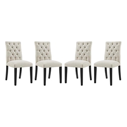 Duchess Dining Chair Fabric Set of 4 - Beige 
